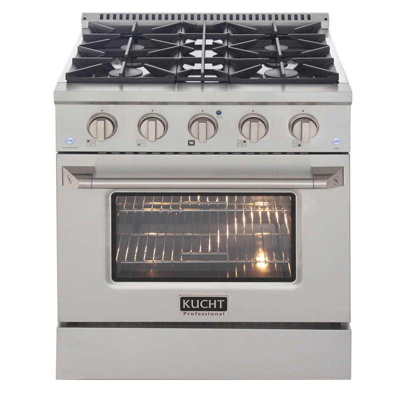 30 in. 4.2 cu. ft. Dual Fuel Range Propane Gas Sealed Burners in Silver.