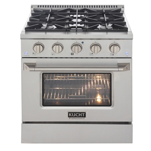 30 in. 4.2 cu. ft. Dual Fuel Range Propane Gas Sealed Burners in Silver.