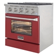 30 in. 4.2 cu. ft. Dual Fuel Range Propane Gas Sealed Burners in Red.