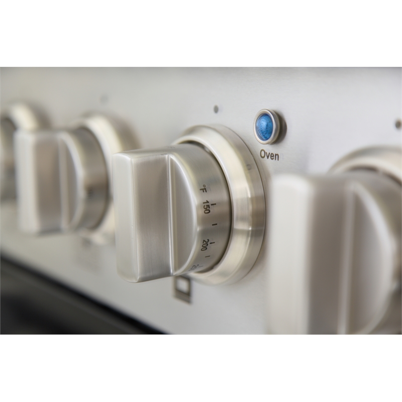 30 in. 4.2 cu. ft. Dual Fuel Range Propane Gas Sealed Burners in Red.