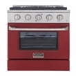30 in. 4.2 cu. ft. Dual Fuel Range Propane Gas Sealed Burners in Red.