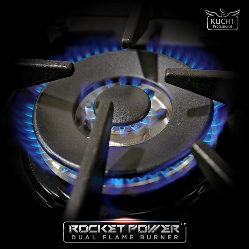 36 in. 5.2 cu. ft. Dual Fuel Range for Propane Gas in Gold Handle &  Ring Knobs.