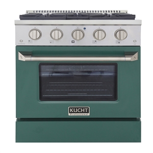 30 in. 4.2 cu. ft. Dual Fuel Range Propane Gas Sealed Burners in Green.