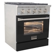 30 in. 4.2 cu. ft. Dual Fuel Range Propane Gas Sealed Burners in Black.