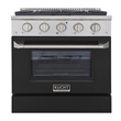 30 in. 4.2 cu. ft. Dual Fuel Range Propane Gas Sealed Burners in Black.