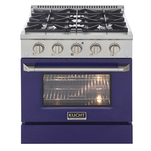 30 in. 4.2 cu. ft. Dual Fuel Range Propane Gas Sealed Burners in Blue.