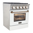 30 in. 4.2 cu. ft. Dual Fuel Range Propane Gas in Gold Handle & Ring Knobs.