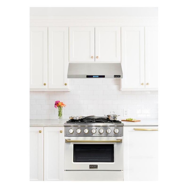 30 in. 4.2 cu. ft. Dual Fuel Range Propane Gas in Gold Handle & Ring Knobs.