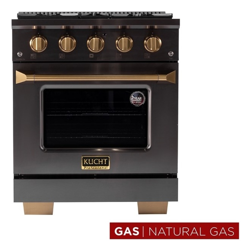 Gemstone Professional 30-in Natural Gas Range in Titanium Stainless Steel