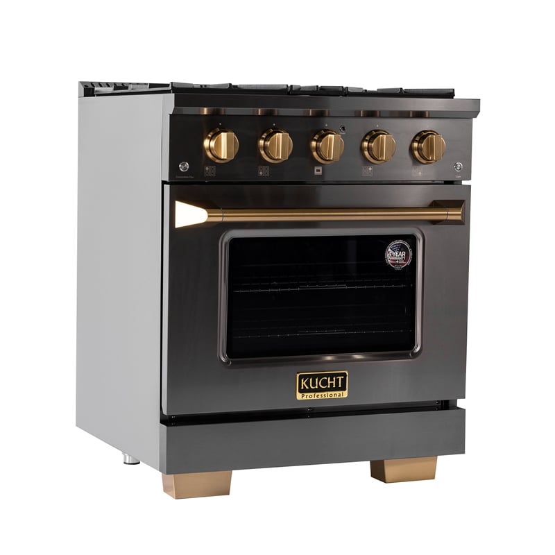 30 in. 5.2 cu. ft. Dual Fuel Range Natural Gas in Titanium Stainless Steel