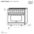 36 in. 5.2 cu. ft. Dual Fuel Range Natural Gas Sealed Burners Titanium Stainless
