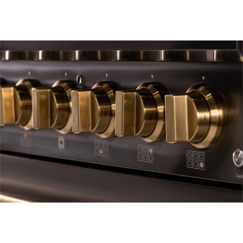 36 in. 5.2 cu. ft. Dual Fuel Range for Propane Gas in Titanium Stainless Steel