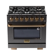 36 in. 5.2 cu. ft. Dual Fuel Range for Propane Gas in Titanium Stainless Steel