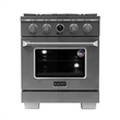 30 in. 4.2 cu. ft. 4 Burners Dual Fuel Range for Natural Gas in Stainless Steel.