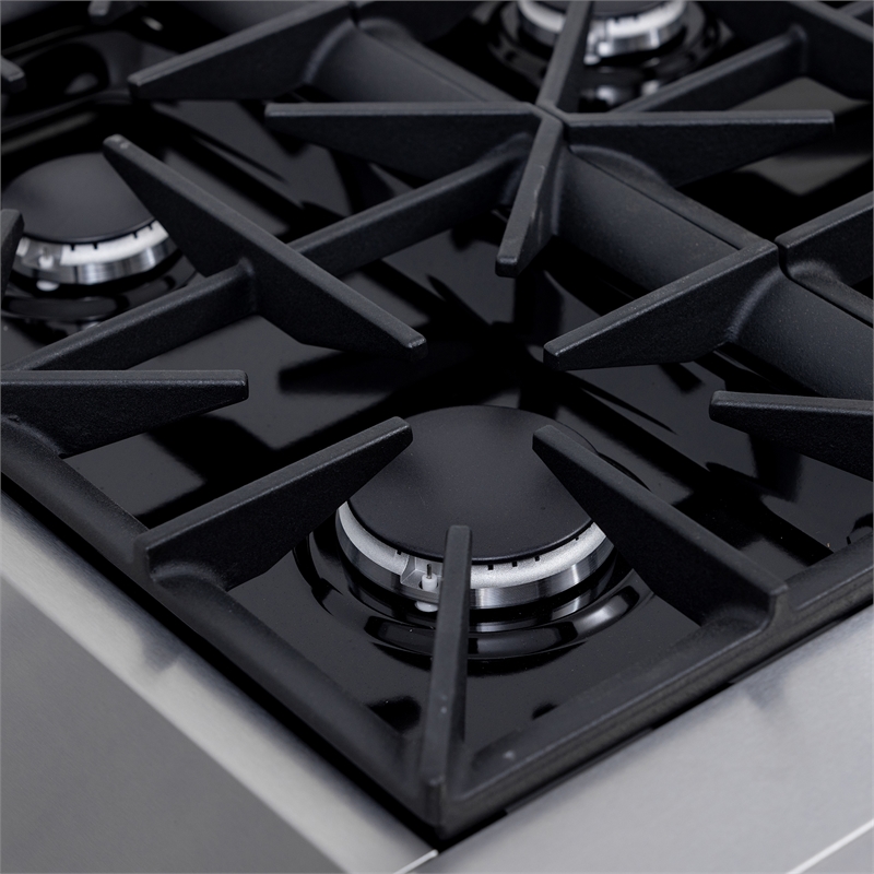 48 in. 6.7 cu. ft. 8 Burners Dual Fuel Range for Natural Gas in Stainless Steel.