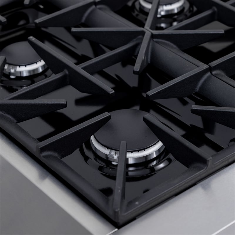 48 in. 6.7 cu. ft. 8 Burners Dual Fuel Range for Propane Gas in Stainless Steel.