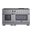60 in. 7.9 cu. ft. 10 Burners Dual Fuel Range for Propane Gas in Stainless Steel