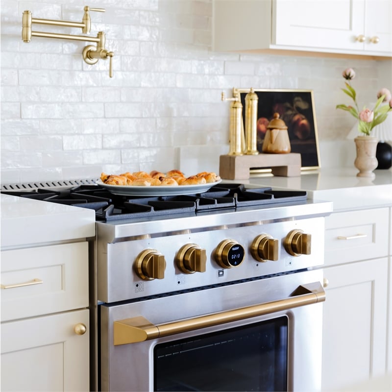 30 in. 4.2 cu. ft. 4 Burners Dual Fuel Range for Natural Gas in Stainless Steel