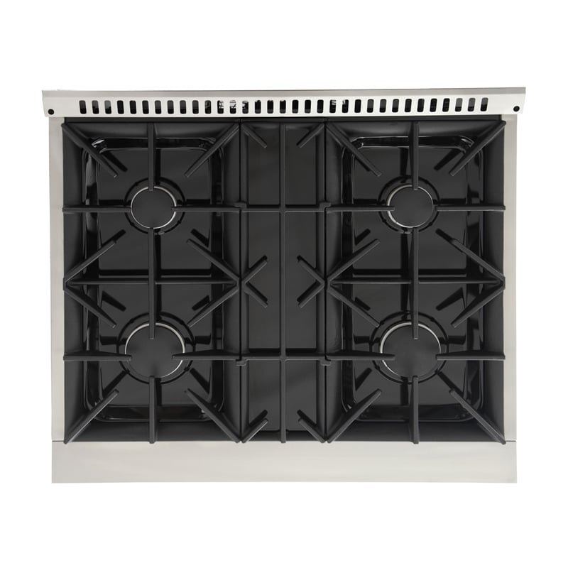 30 in. 4.2 cu. ft. 4 Burners Dual Fuel Range for Natural Gas in Stainless Steel