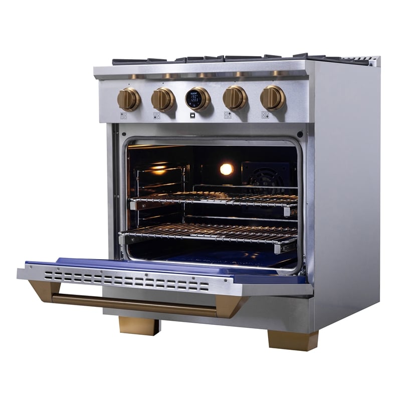 30 in. 4.2 cu. ft. 4 Burners Dual Fuel Range for Natural Gas in Stainless Steel