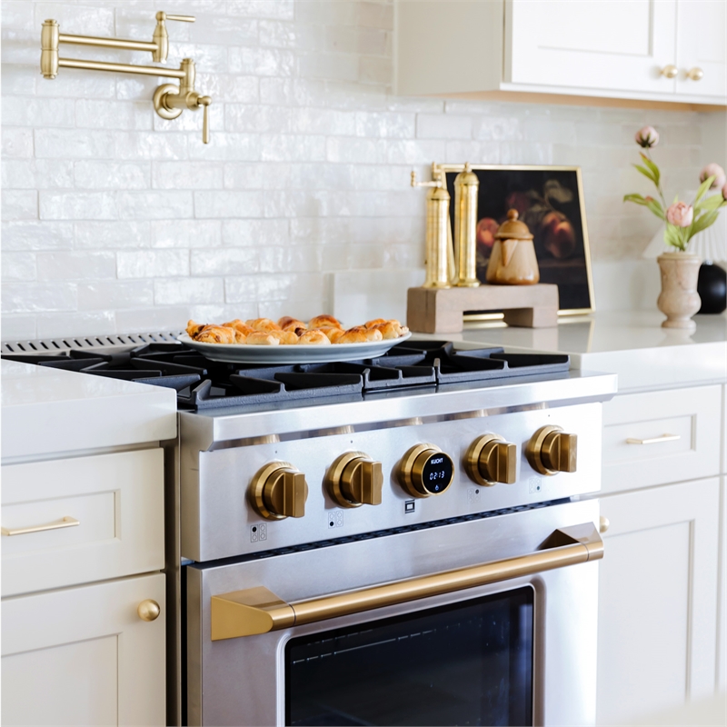 30 in. 4.2 cu.ft. 4-Burners Dual Fuel Range Propane Gas in Stainless Steel Steel