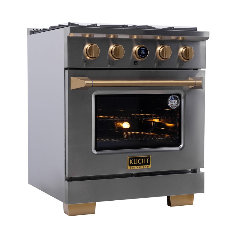 30 in. 4.2 cu.ft. 4-Burners Dual Fuel Range Propane Gas in Stainless Steel Steel