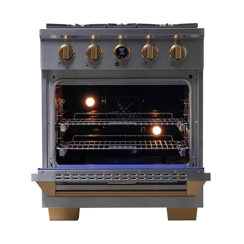 30 in. 4.2 cu.ft. 4-Burners Dual Fuel Range Propane Gas in Stainless Steel Steel