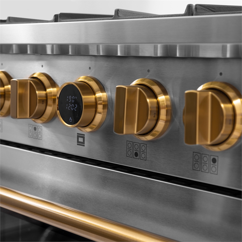 36 in. 5.2 cu. ft. 6 Burners Dual Fuel Range for Natural Gas in Stainless Steel