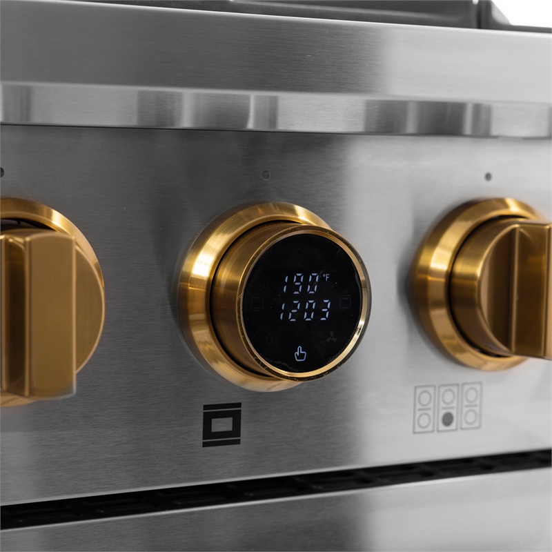 36 in. 5.2 cu. ft. 6 Burners Dual Fuel Range for Propane Gas in Stainless Steel