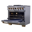 36 in. 5.2 cu. ft. 6 Burners Dual Fuel Range for Propane Gas in Stainless Steel