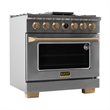 36 in. 5.2 cu. ft. 6 Burners Dual Fuel Range for Propane Gas in Stainless Steel
