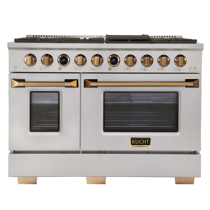 48 in. 6.7 cu. ft. 8 Burners Dual Fuel Range for Natural Gas in Stainless Steel