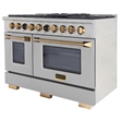 48 in. 6.7 cu. ft. 8 Burners Dual Fuel Range for Propane Gas in Stainless Steel.