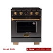 30 in. 4.2 cu. ft. Dual Fuel Range for Natural Gas in Dark Stainless Steel