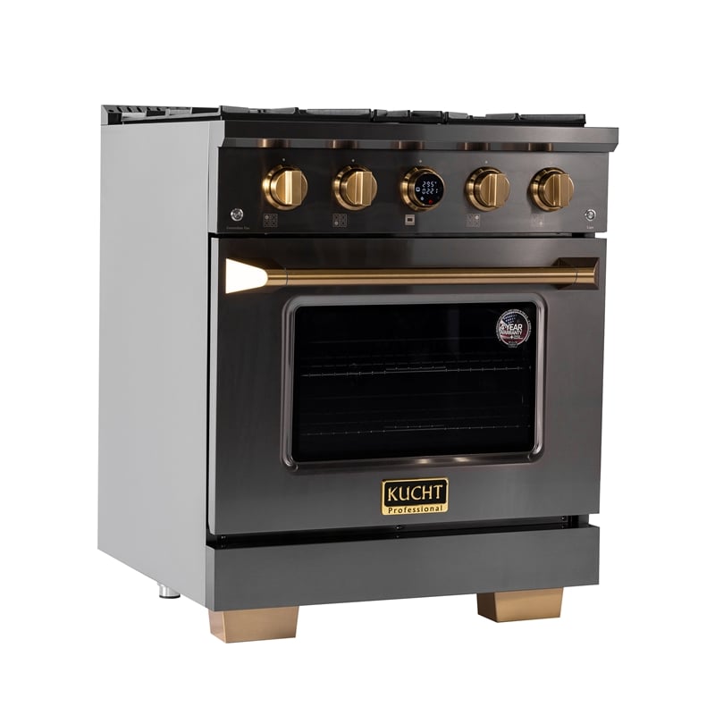30 in. 4.2 cu. ft. Dual Fuel Range for Natural Gas in Dark Stainless Steel