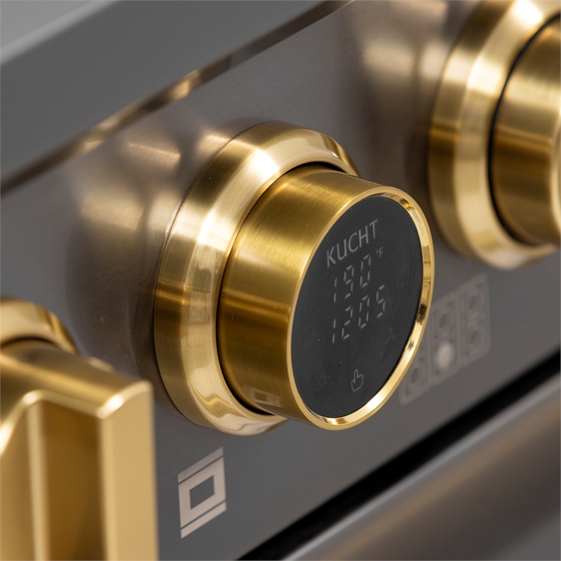 36 in. 5.2 cu. ft. Dual Fuel Range for Propane Gas in Titanium Stainless.