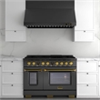 48 in. 8 Burners Dual Fuel Range for Natural Gas in Dark Stainless steel.