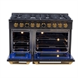 48 in. 8 Burners Dual Fuel Range for Natural Gas in Dark Stainless steel.