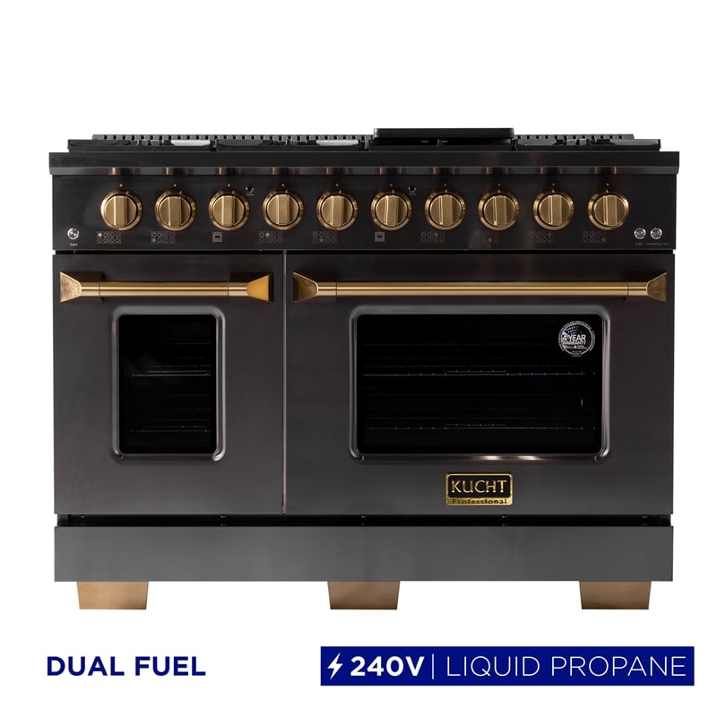 48 in. 6.7 cu. ft. Dual Fuel Range for Propane Gas in Titanium Stainless Steel
