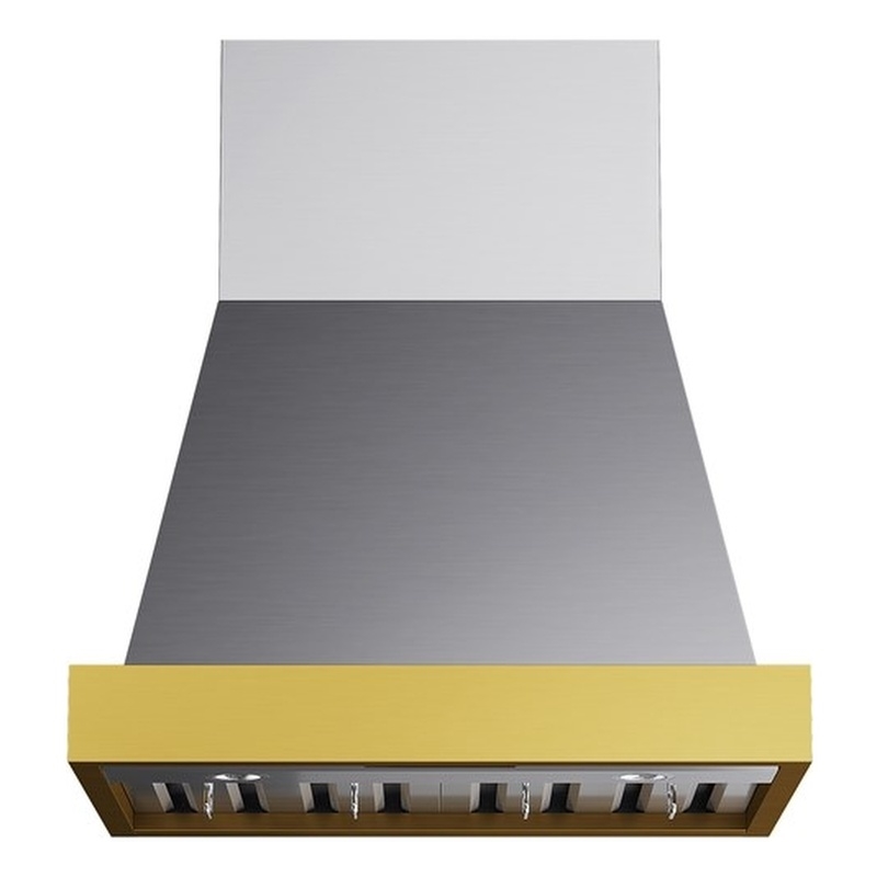 30 in. 600 CFM Wall Mounted Range Hood in Stainless Steel with Gold Accents
