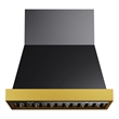 30 in. 600 CFM Wall Mounted Range Hood in Titanium Stainless Steel with Gold
