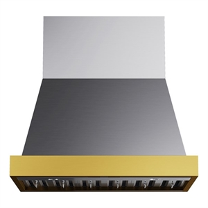 36 in. 600 CFM Wall Mounted Range Hood in Stainless Steel with Gold Accents