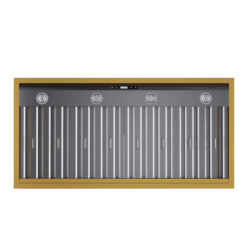 48 in. 800 CFM Wall Mounted Range Hood in Stainless Steel with Gold Accents