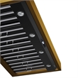 48 in. 800 CFM Wall Mounted Range Hood in Titanium Stainless Steel with Gold