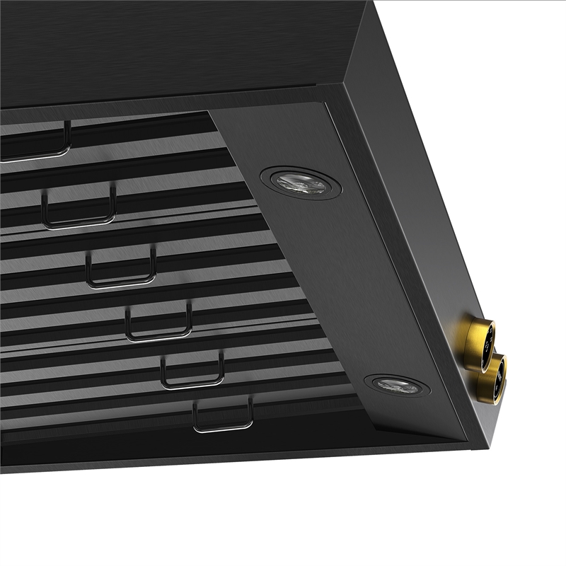 36 in. 900 CFM Under Cabinet Range Hood in Titanium Stainless Steel with Gold