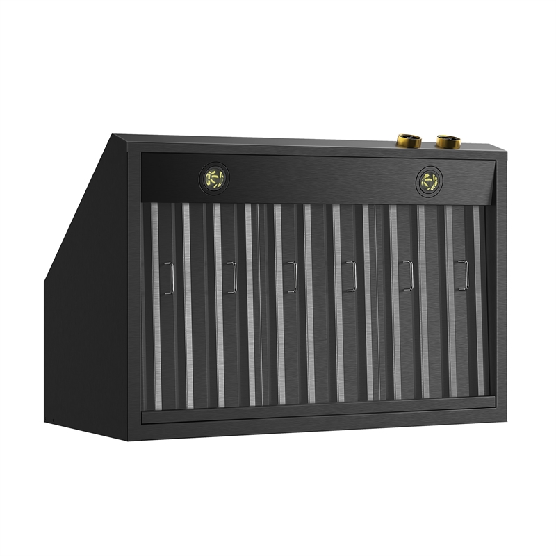 36 in. 900 CFM Under Cabinet Range Hood in Titanium Stainless Steel with Gold