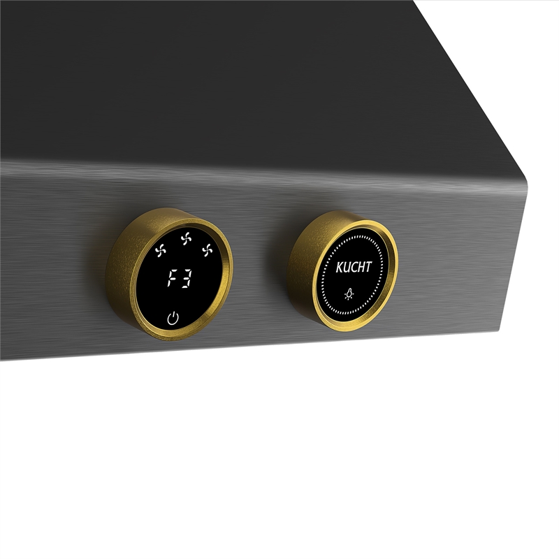 36 in. 900 CFM Under Cabinet Range Hood in Titanium Stainless Steel with Gold