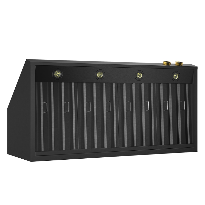 48 in. 900 CFM Under Cabinet Range Hood in Titanium Stainless Steel with Gold