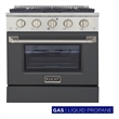 30 in. 4.2 cu. ft. Propane Gas Range with Convection Oven in Cement Gray