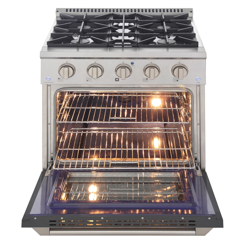 30 in. 4.2 cu. ft. Propane Gas Range with Convection Oven in Cement Gray